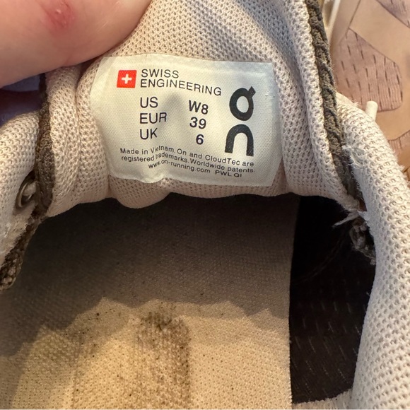 On Cloud Dusty Blush Pink/Rosebrown Camo Running Shoes w/Speed Lacing 8 - Picture 11 of 16